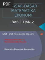 Dasar-Dasar Matematika Ekonomi