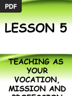 C1, L5 Teaching As Your Vocation, Mission and Profession