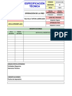 SCE-In-501-0009 - 0 Especificación Válvulas de Tapón Lubricado