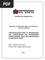 Metodología para La Estimación Del Coeficiente de Dispersión Longitudinal en El Río Magdalena