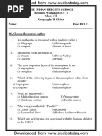 CBSE Class 7 Social Science Worksheet - Geography & Civics