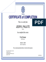 Fruit Grower - Certificate of Completion