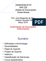 Escavações Subterrâneas - Sustentaçao Escavações