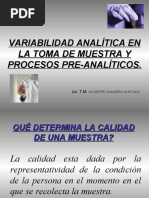 Variabilidad Analitica en La Toma de Muestra y Procesos Cos