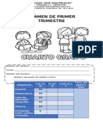 Examen de Primer Trimestre Cuarto