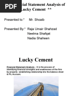 Financial Statement Analysis of Lucky Cement