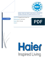 Project On Haier Pakistan