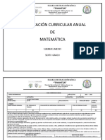 Planificación Curricular Anual Matemáticas