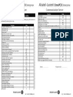 Alcatel OXE Functions and Codes