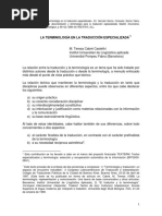 La Terminologa en La Traduccin Especiali PDF