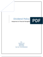 Dividend Policy: Assignment of Financial Management