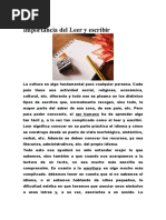 La Importancia Del Leer y Escribir