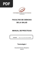 MANUAL DE PRÁCTICA Toxicología I