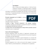 Personnel Management Definition