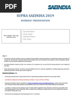 SUPRA SAEINDIA 2019 - Business Presentation Format