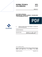 NTC1717 Factores Humanos Medición Del Cuerpo Humano Vocabulario y Pictograma de Tallas