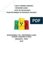 Plan de Manejo de Residuos Solidos Del Puesto de Salud Yauca 2019