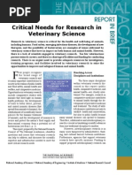 Critical Needs For Research in Veterinary Science, Report in Brief