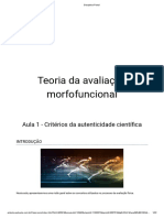 Teoria Da Avaliação Morfofuncional