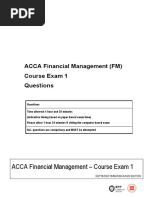 ACCA - Financial Management (FM) - Course Exam 1 Questions - 2019 PDF