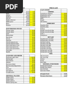 Grocery Price List Sample