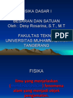 Besaran Dan Satuan (Materi Kuliah Fisdas I)