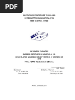 inforINFORME DE PASANTÍAS EMPRESA: PETRÓLEOS DE VENEZUELA, S.A. DESDE EL 07 DE NOVIEMBRE DE 2017 HASTA EL 07 DE ENERO DE 2018medepasantiasfinal