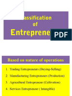 Classification of Entrepreneurs