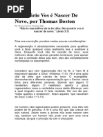 Necessário Vos É Nascer de Novo, Por Thomas Boston