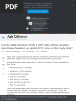 Bootcamp - How To Install Windows 10 Into A 2011 Imac Without Using The Boot Camp Assistant, An Opti