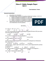 CBSE Class 8 Maths Sample Paper Set 2 PDF