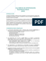 Protocolo Breve Intervención Psicológica No Presencial