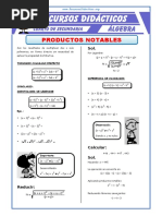 Ejercicios de Productos Notables para Cuarto de Secundaria