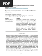 The Use of Accounting Information On Micro To Medium Enterprises in Manokwari