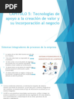 CAPÍTULO 5 Tecnologías de Apoyo A La Creación de Valor y Su Incorporación Al Negocio