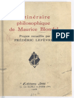 L'itinéraire Philosophique de Maurice Blondel (Propos Recueillis Par Frédéric Lefèvre)