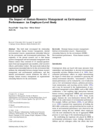 The Impact of Human Resource Management On Environmental Performance An Employee Level Study PDF