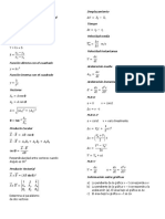 Tabla de Formulas Físicas