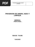 Guia para Hcer El Programa de Orden y Aseo