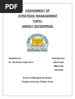 Assignment of Strategic Management Topic: Amway Enterprise