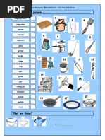 Match Words and Pictures 1 3 2 4: Vocabulary Worksheet - in The Kitchen