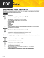 Permit Required Confined Space Checklist: Completed