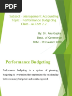 31st March Performance Budgeting