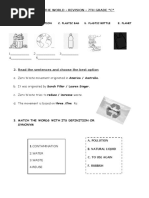 Save The World - Revision - 7Th Grade "C" 1. Match