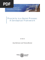 Proximity Is A Social Process: A Conceptual Framework: Working Papers On Innovation and Space