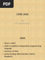 Core Java: by Mr. Arun Kumar A