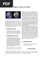 Origin of Water On Earth: 1 Planetary Cooling