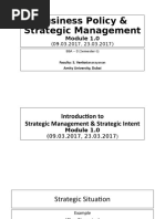 BP&SM (Module 1.0) (Intro To Strategic MGT & Strategic Intent) (BBA - D) (Sem 6)