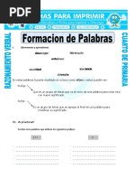 Ficha Formacion de Palabras para Cuarto de Primaria