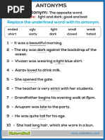 Replace The Underlined Word With Its Antonym.: Example